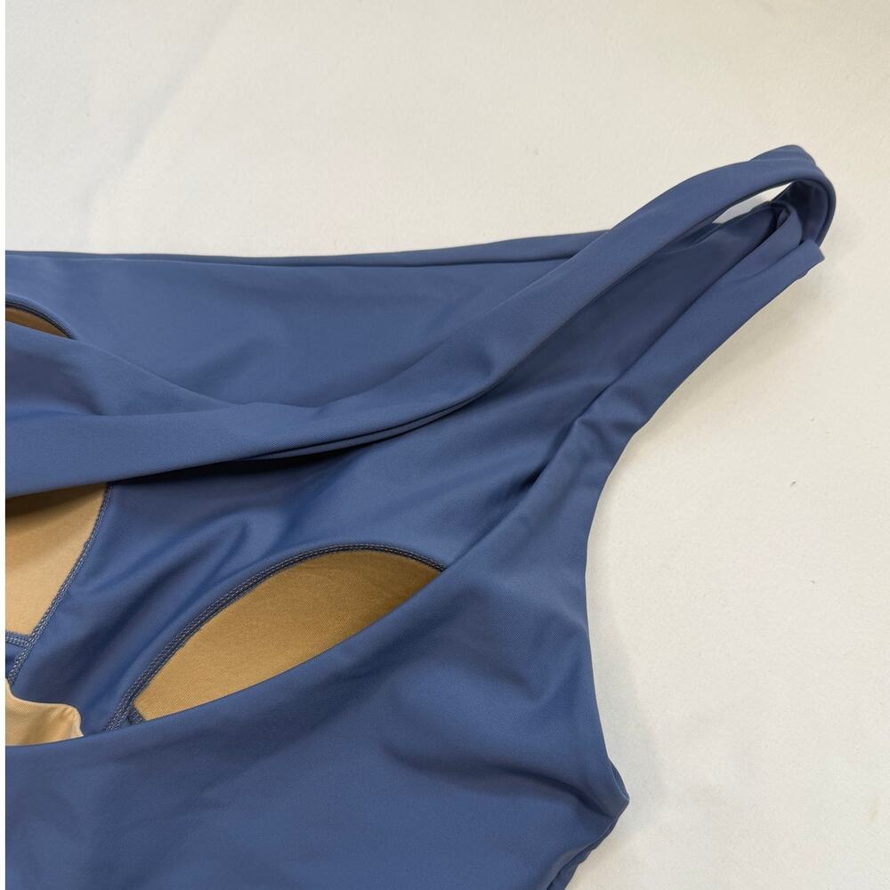 Summersalt Ruched Sidestroke One Shoulder Swimsuit Size 8 Blue One Piece - Picture 10 of 13